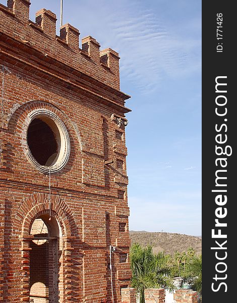 Brick constructiont in the town of Alamos, in the northern state of Sonora, Mexico, Latin America