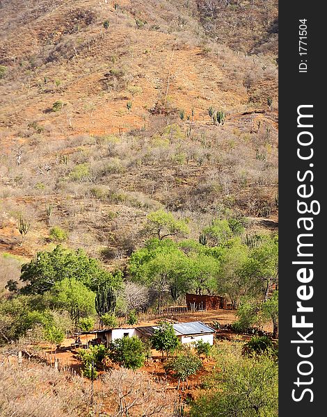 House in the foothill of the Sierra in the town of Alamos, in the northern state of Sonora, Mexico, Latin America