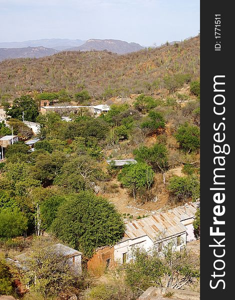 Houses at the out skirts of the town of Alamos, in the northern state of Sonora, Mexico, Latin America