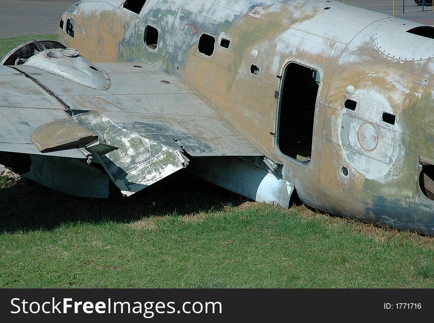 A crashed aircraft in a military museum, South Africa. A crashed aircraft in a military museum, South Africa.