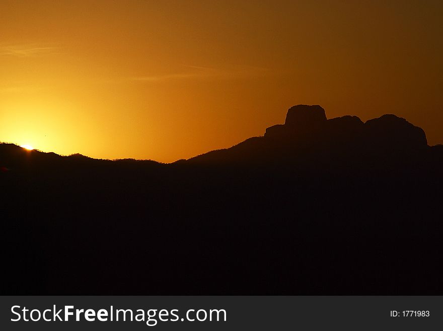 Sunset in the town of Alamos  in the northern state of Sonora, Mexico, Latin America