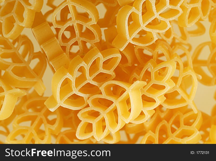 Extrem closeup of noodles in ear form