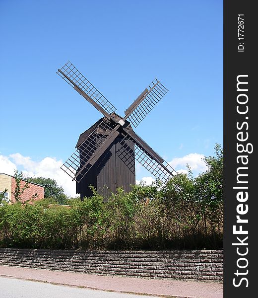 Portrait of city wind mill