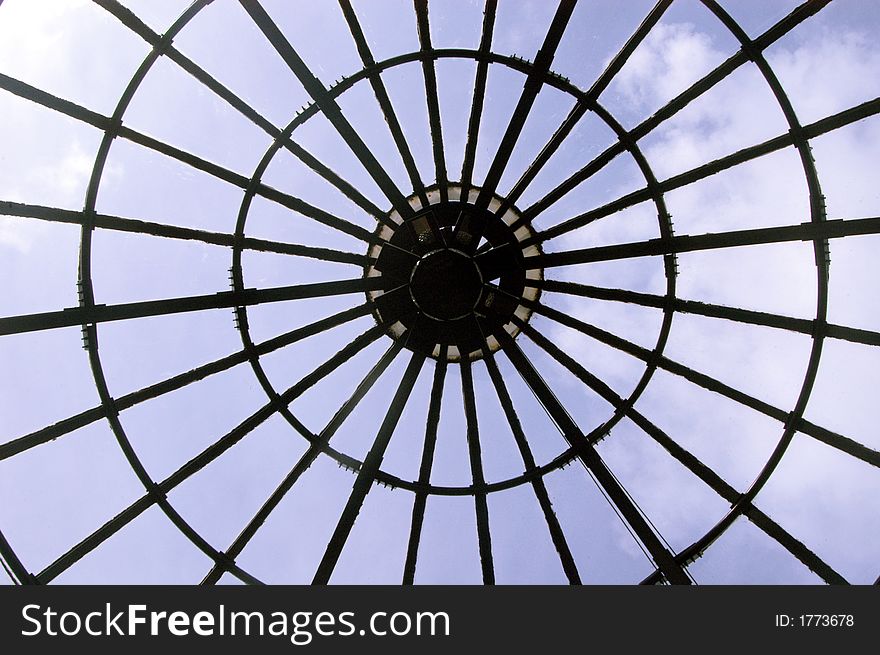 Beautiful skylight with blue sky and clouds