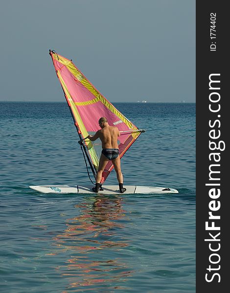 Picture of a surfer on vocation. Picture of a surfer on vocation