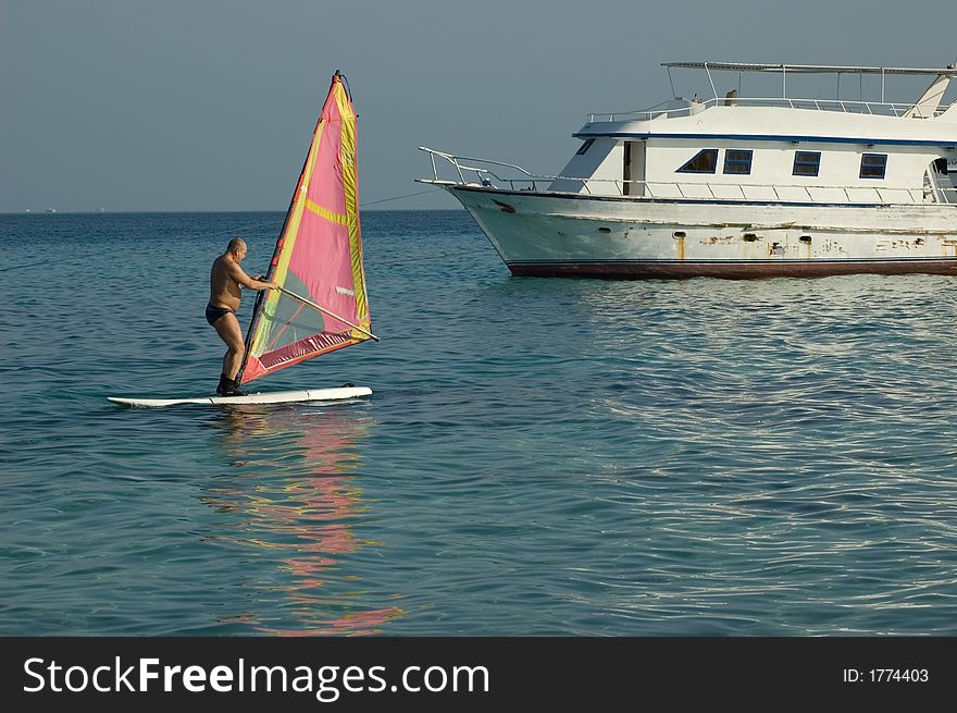 Picture of a surfer on vacation. Picture of a surfer on vacation