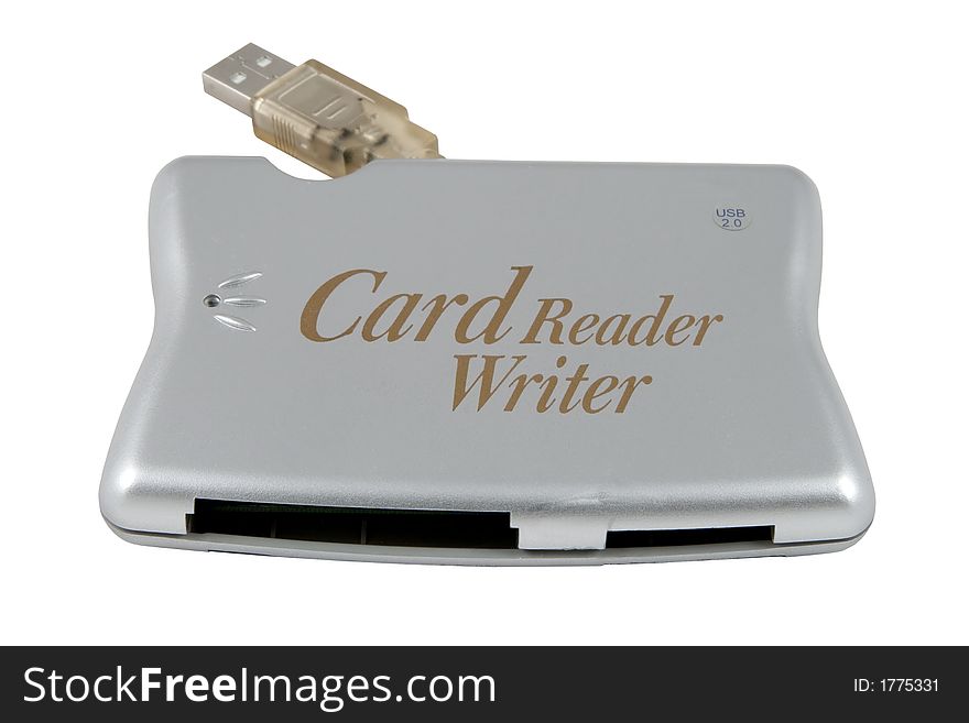 Card reader, isolated on white, clipping path included