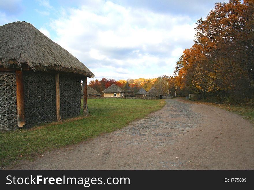 Country house - Autumn Landscape, beautiful vivid nature