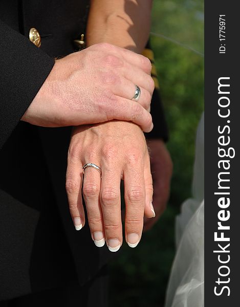 Wedding Couple Holding Hands