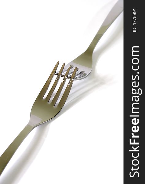 Silver cutlery image - isolated object