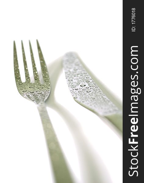 Silver cutlery image - isolated object