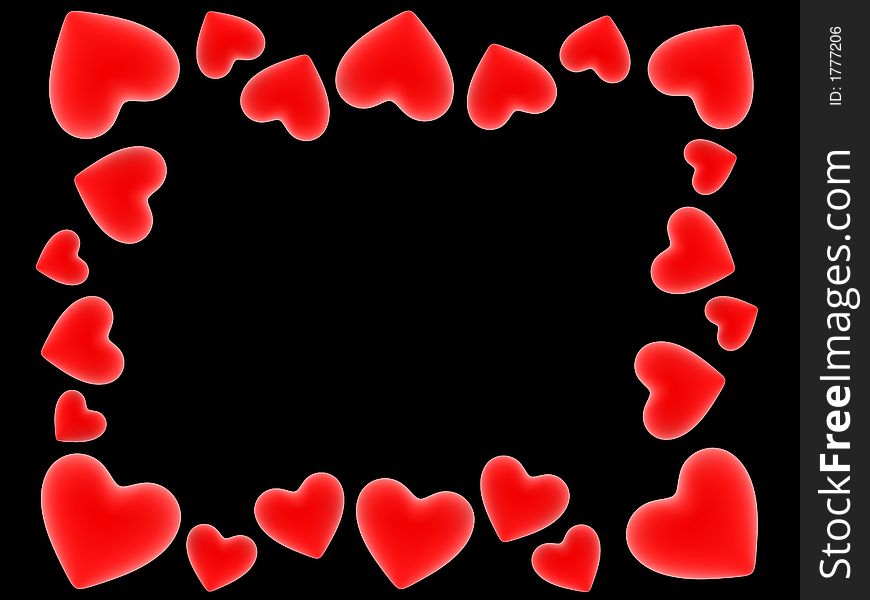 3d rendered many red hearts