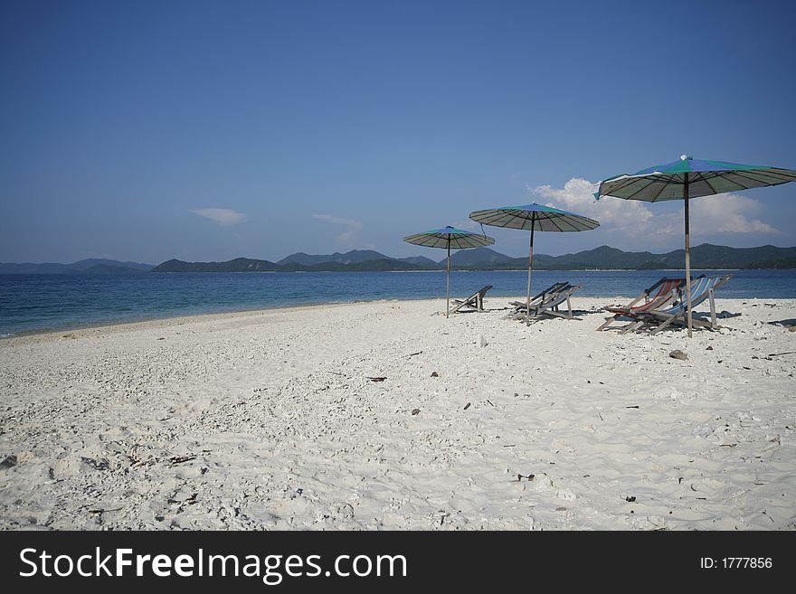 A deserted beach on a small island in Andaman Sea in Thailand. A deserted beach on a small island in Andaman Sea in Thailand