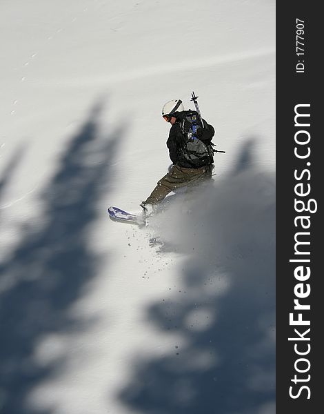 Snowboarder enjoys fresh powder near snowbird ski and summer resort in the backcountry utah #7. Snowboarder enjoys fresh powder near snowbird ski and summer resort in the backcountry utah #7