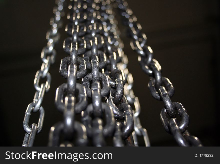 Close up of hanging chains