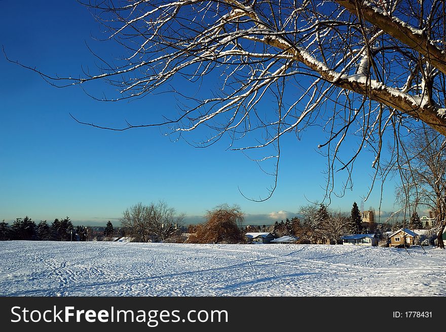 Snow covered playground, north vancouver, bc, canada. Snow covered playground, north vancouver, bc, canada