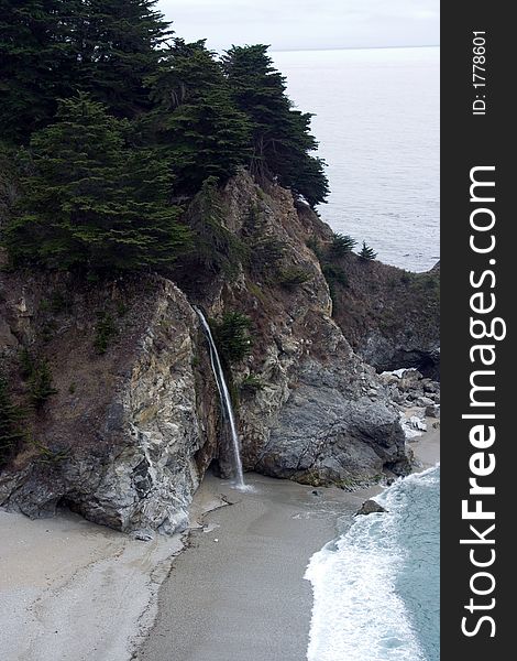 View of the Julia Pfeiffer Waterfall, Big Sur