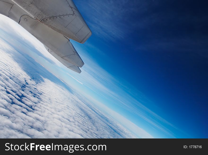 Aerial view from airplane above Romania