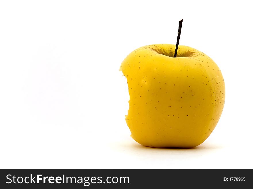 Yellow apple isolated on white background