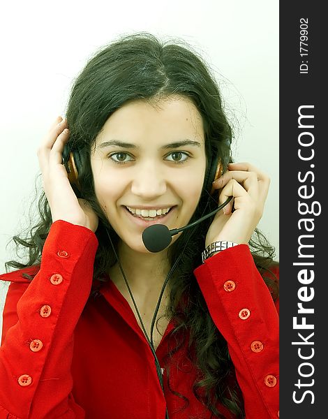 Smiling Girl With Headset