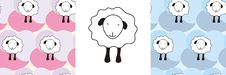 Sheep And Sheep Seamless Pattern Stock Photography