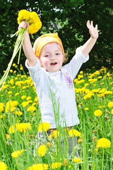 Girl In Blossoming Field Royalty Free Stock Photos Girl In Blossoming Field Royalty Free Stock Photos