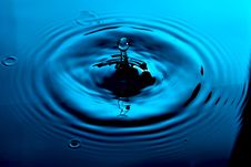 Clear Water Drop On Turquoise Royalty Free Stock Photo Clear Water Drop On Turquoise Royalty Free Stock Photo