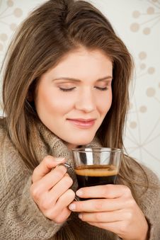 Young Girl Holding A Cup Of Coffee Stock Images Young Girl Holding A Cup Of Coffee Stock Images