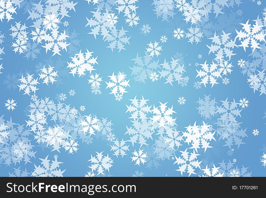 Winter blue background with snowflakes. Winter blue background with snowflakes
