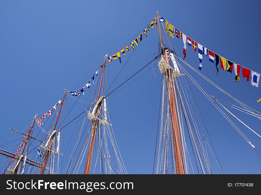 International Code of Flags in a sailing boat