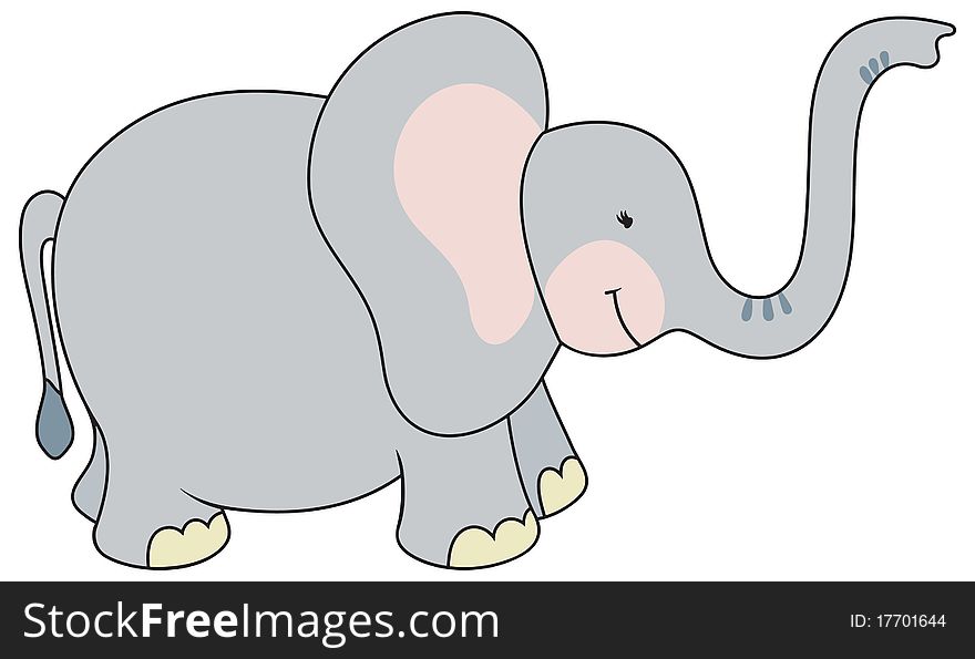 Cartoon Style Elephant Illustration