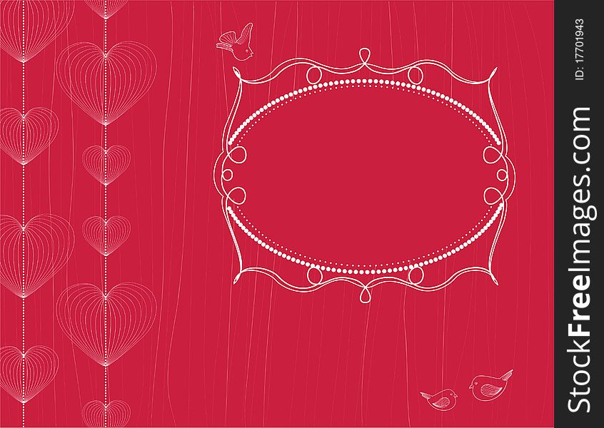 Hearts background with frame for you text. Easy to edit. High resolution JPG