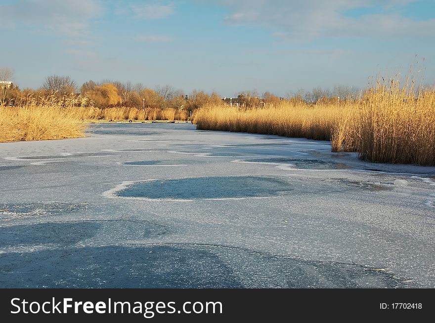 Lake of Velence in winter. Lake of Velence in winter