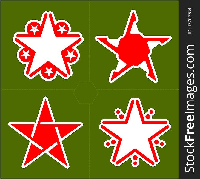 The set of Abstract design element star, illustration