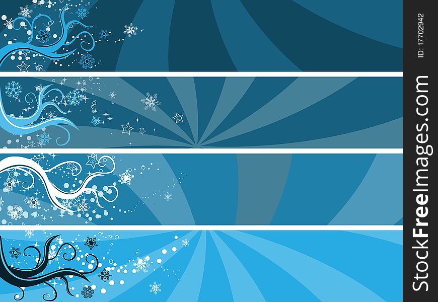 Abstract winter theme banners for your advert message