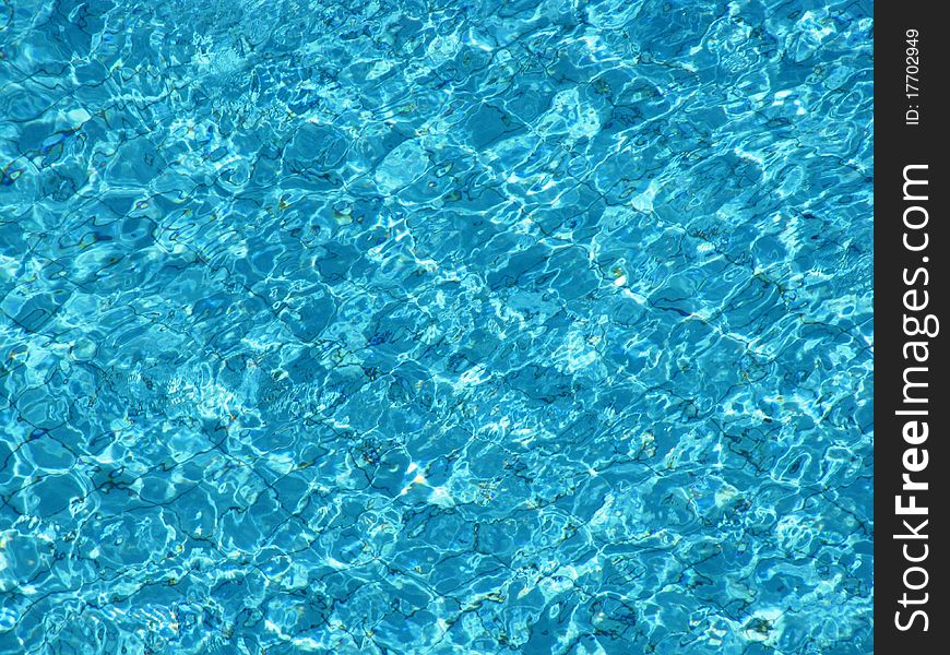 Texture of the Clean Blue Water in a Pool on a Sunny Day. Texture of the Clean Blue Water in a Pool on a Sunny Day