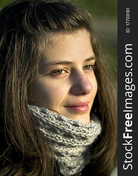 Portrait of a girl with long hair. Portrait of a girl with long hair