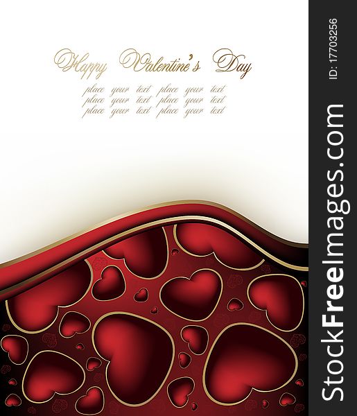 Valentines red and white background with hearts. Valentines red and white background with hearts