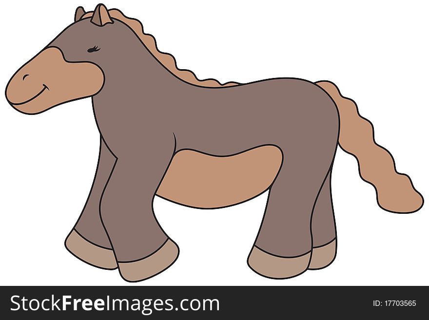 Vector Cartoon Horse Illustration