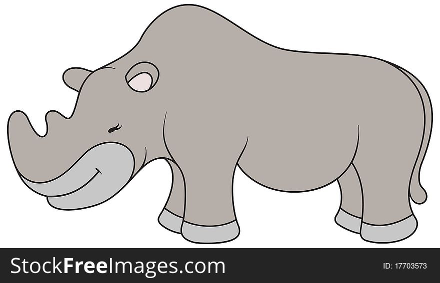 Vector kinder child Cartoon Rhino Illustration. Vector kinder child Cartoon Rhino Illustration