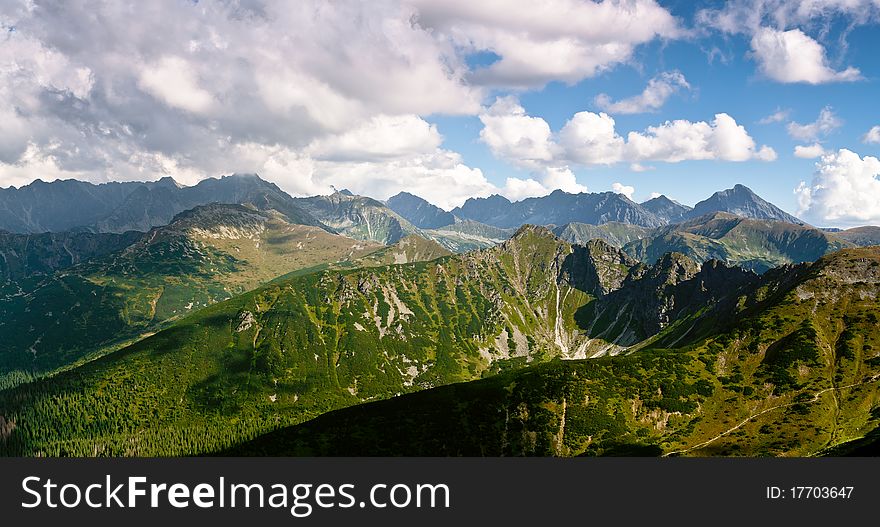 Summer mountain landscape in the Polish Tatry