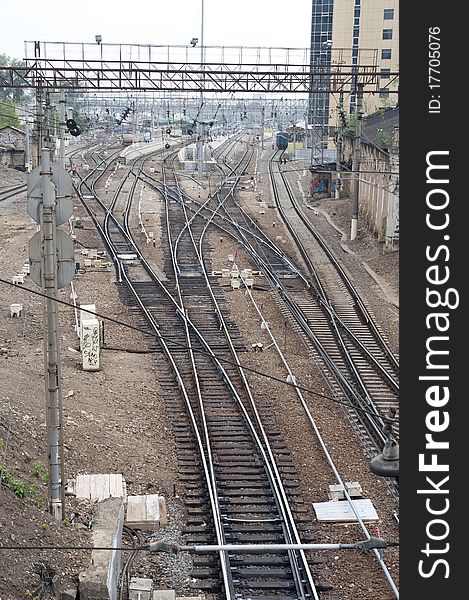 Railroad terminal in Moscow, Russia