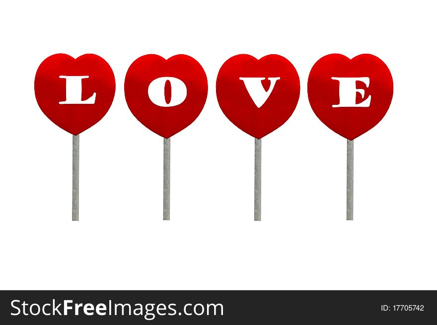 Isolated red heart on white background