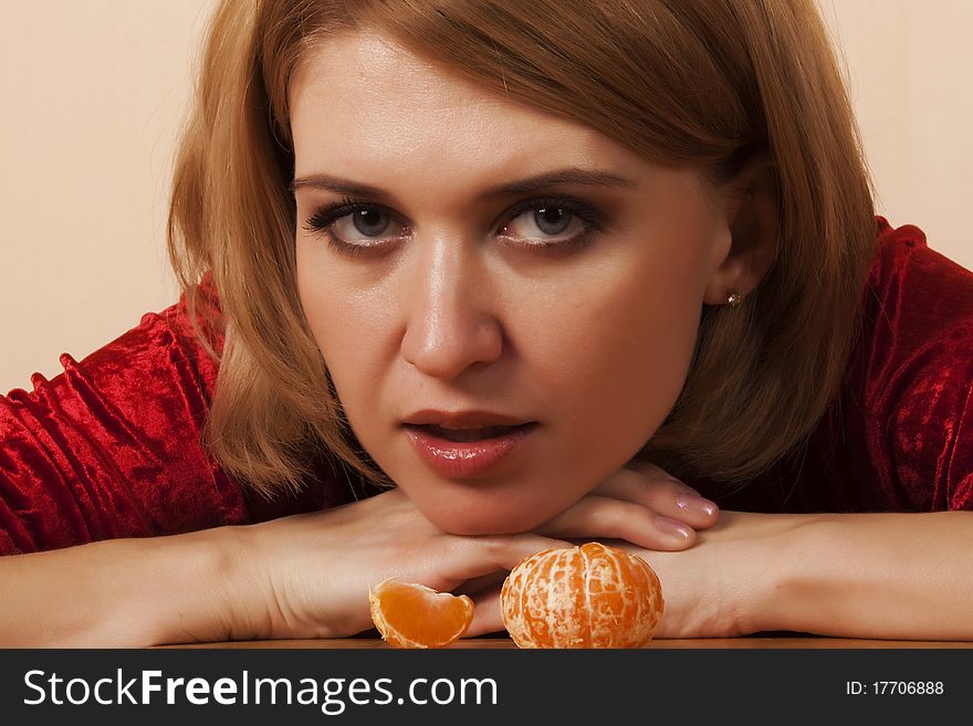 Girl With Peeled Mandarin