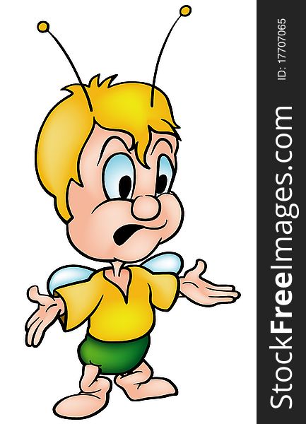 Speaking Beetle - Colored Cartoon Illustration, Vector