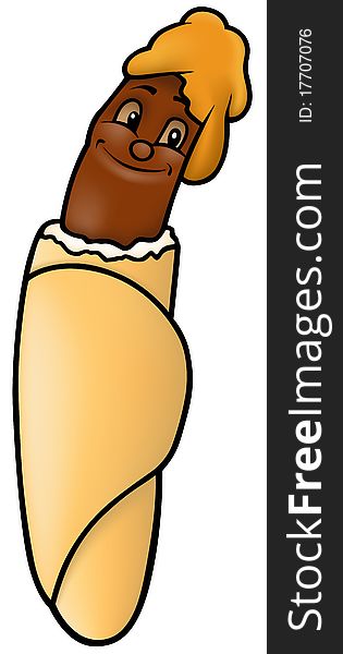 Hot Dog - colored cartoon illustration,