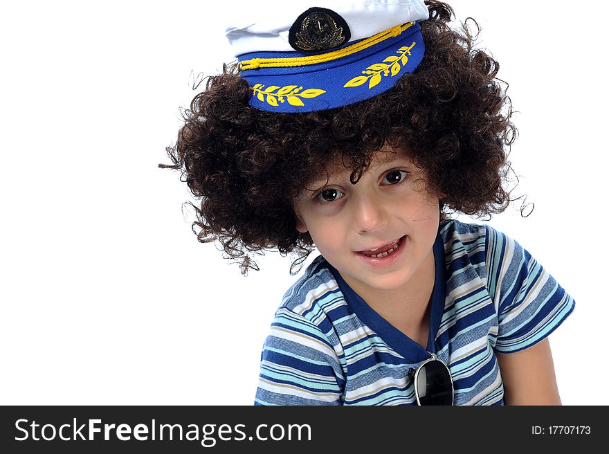 A small mariner over a white background