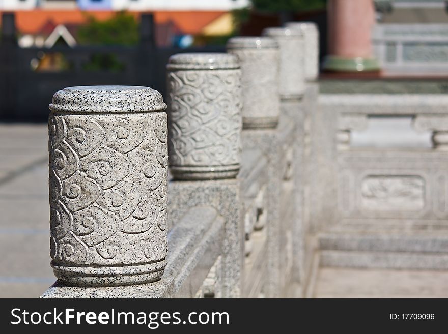 A head of column chinese style in chinese temple Thailand