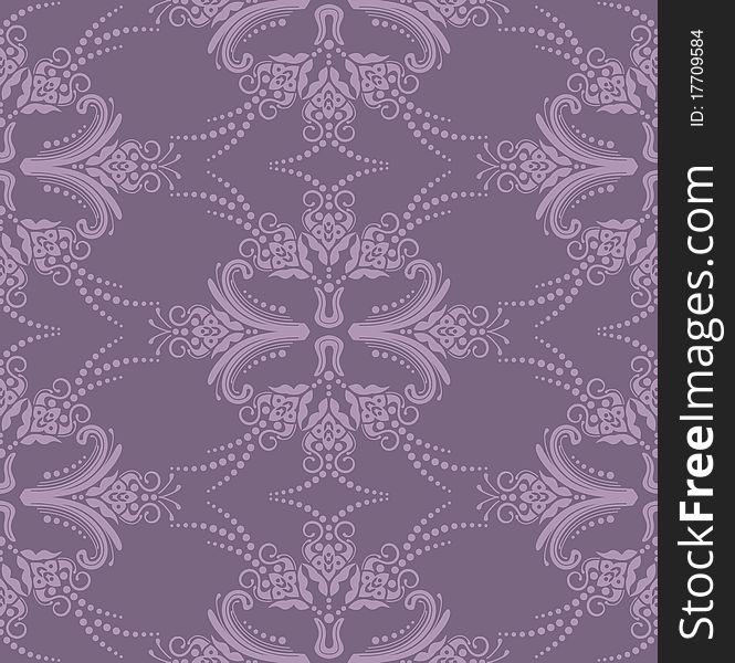 Luxury purple seamless floral wallpaper. This image is a vector illustration. Please visit my portfolio for more similar illustrations.