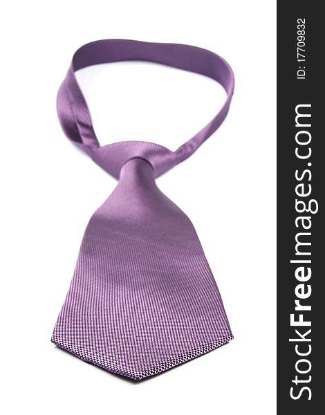 Purple neck tie isolated on white background